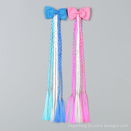 Fashion Kids Hair Accessories Crab Claw Clip in Synthetic Hair Extensions Clip in Braided Extensions Hair